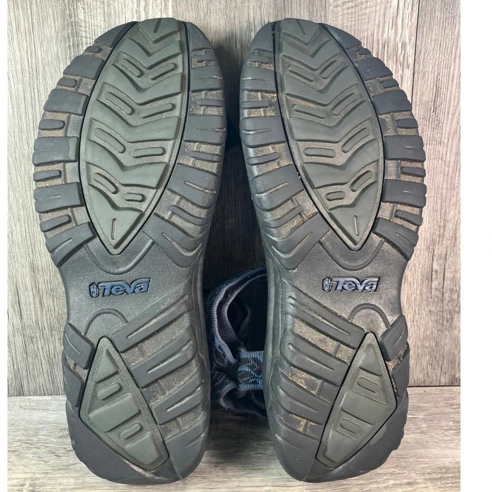 Teva Hurricane 4 Men's 13 Wavy Trail Navy Blue Sport Hiking Sandals 1093379